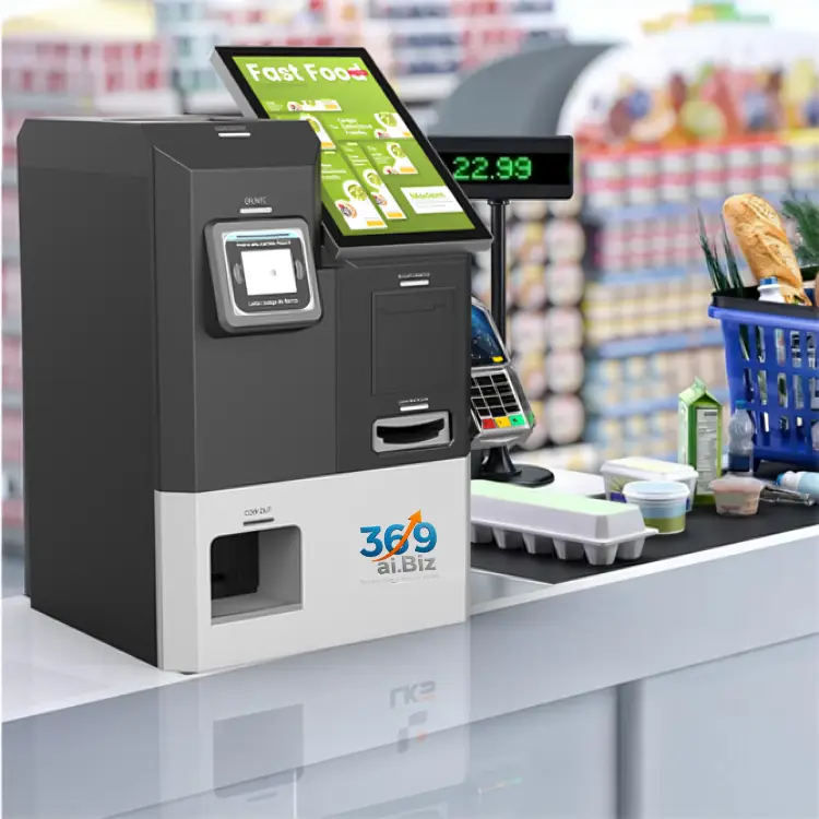 15.6 Inch Self Service Cash Register With POS Payment Solution With Cash And Coin Change